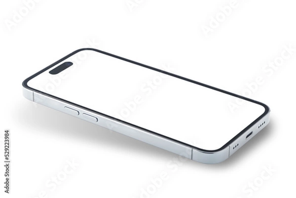 Obraz Modern smartphone screen mockup. Mobile UI application template. Cellphone frame with blank display isolated templates.