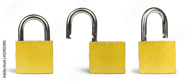 Obraz Yellow padlock isolated