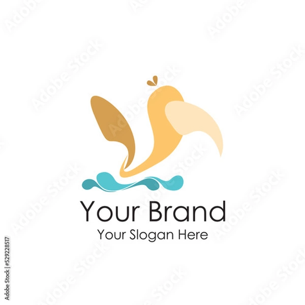 Obraz animal initial iconic simple logo bird 
