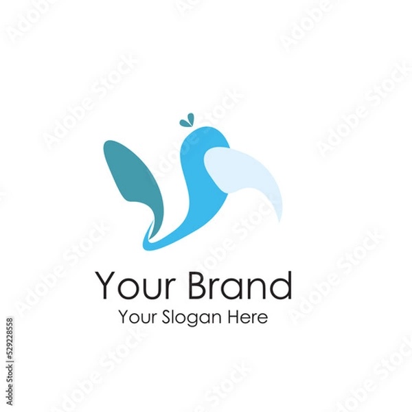 Fototapeta sea bird iconic simple logo vector