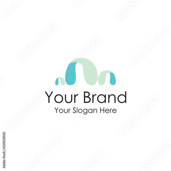 Fototapeta simple fresh initial water logo premium