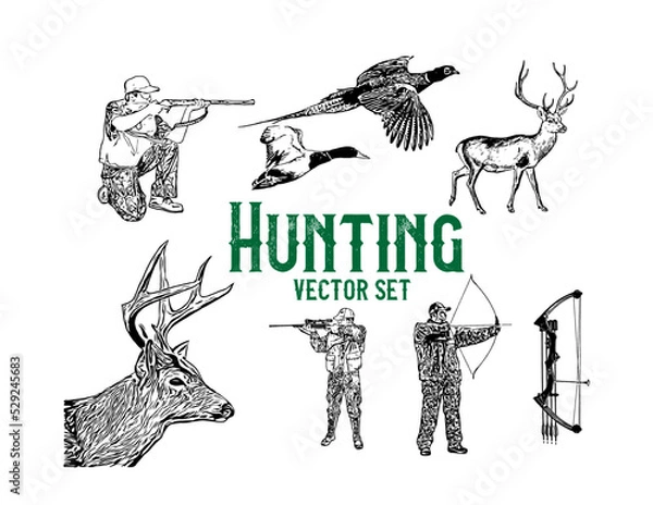 Obraz Hunting Vector Set