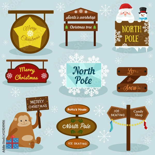 Obraz set of christmas elements