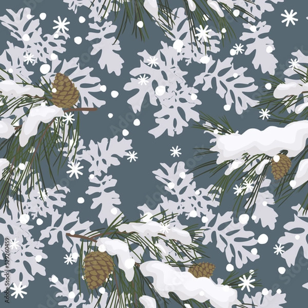 Obraz Christmas and Happy New Year seamless pattern. Vector design template.