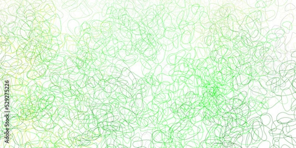 Fototapeta Light green, yellow vector backdrop with chaotic shapes.