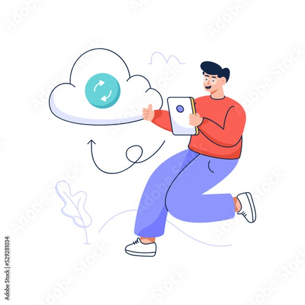 Obraz An influencer flat vector illustration