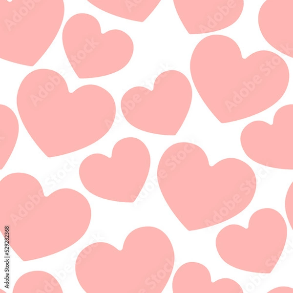Obraz Pattern of pink hearts on a white background
