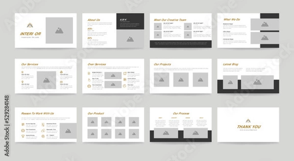 Obraz Modern interior PowerPoint Presentation template design