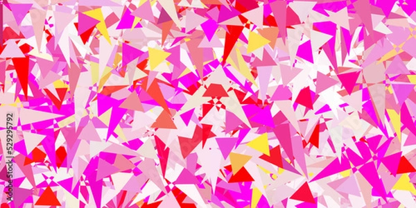 Fototapeta Light Pink, Yellow vector pattern with polygonal shapes.