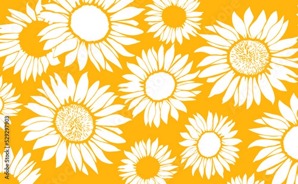Fototapeta seamless pattern with yellow flowers