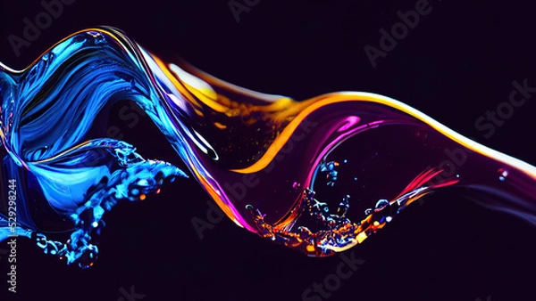 Fototapeta Colorful Paint in Motion. Composition of liquid paint pattern for projects on design, creativity and imagination to use as wallpaper for screens and devices