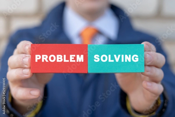Obraz Problem solving business concept. Brainstorming to solve problem. Problems solution success.