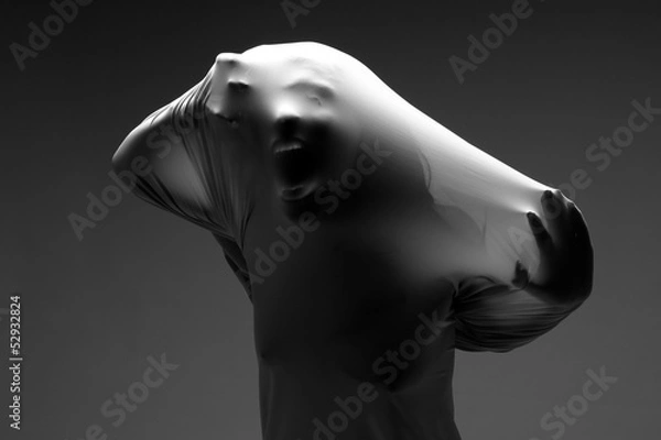Obraz Scary Horror Image of a Woman Trapped in Fabric