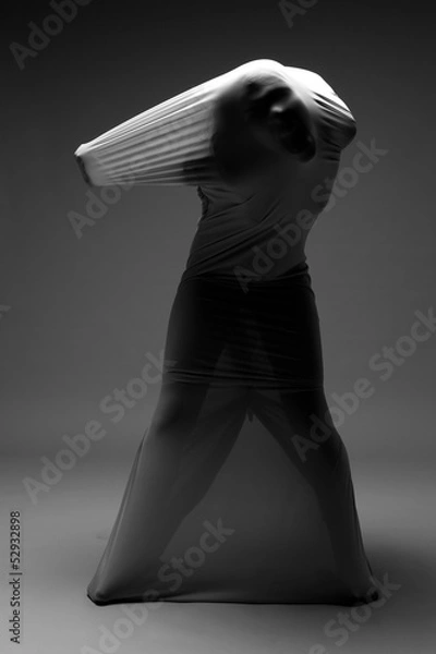 Obraz Scary Horror Image of a Woman Trapped in Fabric