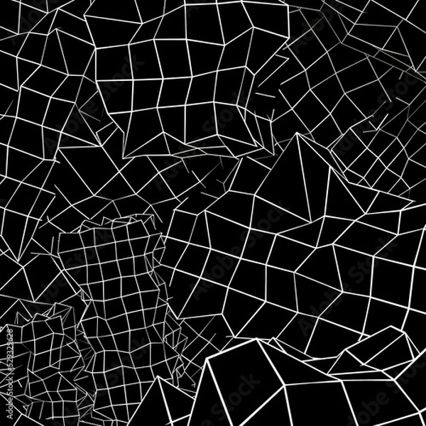 Obraz Abstract figures wireframe 3D Illustration