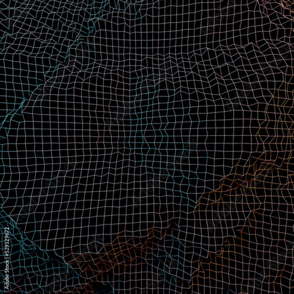 Obraz Abstract mountains wireframe 3D Illustration