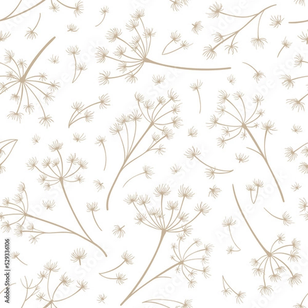 Obraz Seamless pattern with dried flowers. Natural tones.
