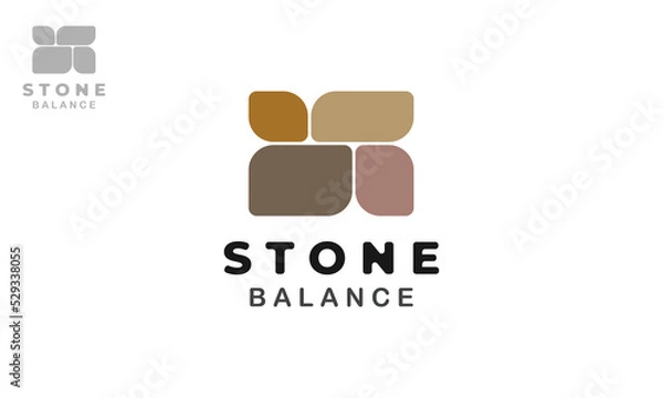 Fototapeta Balanced Stone Logo Design ,Vector Template