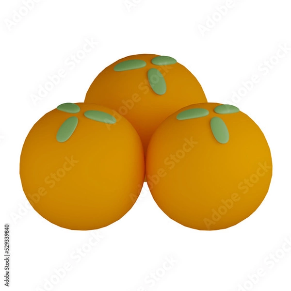 Obraz 3d oranges on a plate