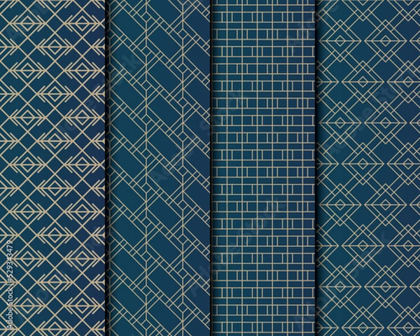 Fototapeta Luxury vector pattern design, natural luxury stylish modern pattern. Geometric seamless floral black & gold pattern design.