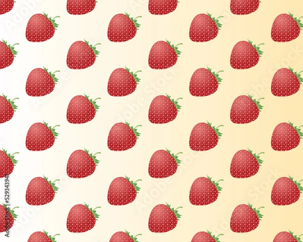 Fototapeta Strawberry vector pattern design, natural luxury stylish modern pattern. Geometric seamless floral black & gold pattern design.
