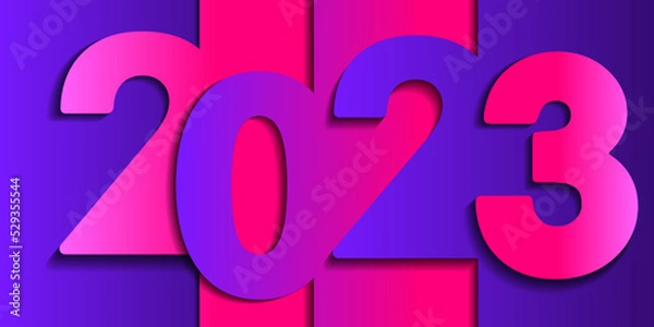 Fototapeta abstract banner purple with numbers 2023