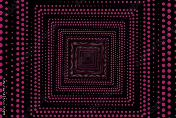 Fototapeta Black abstract background with pink square elements