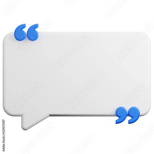 Obraz 3d rendering of quotation speech bubble