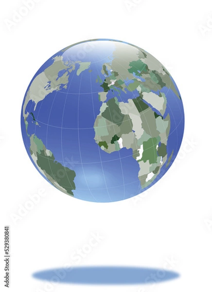 Fototapeta Earth globe with shadow