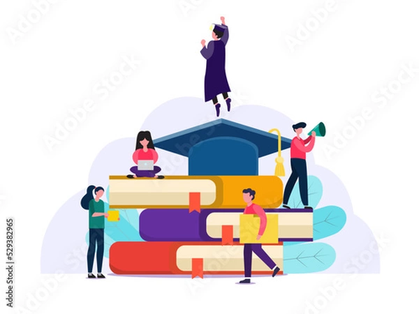 Obraz The little ones are studying on many learning resources such as books, globes, microscopes. They are all symbols of school learning. Therefore, education provides good opportunities.