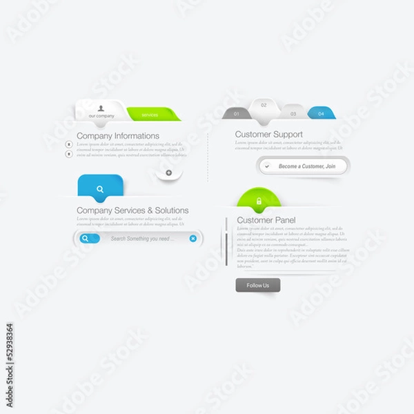 Fototapeta Website template design menu navigation elements