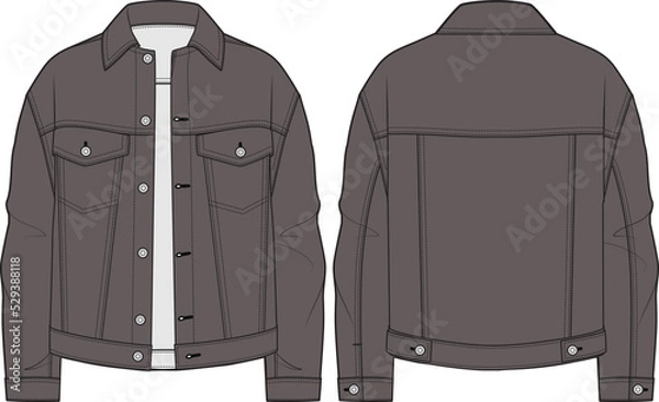 Obraz MENS BOYS RIDER DENIM JACKETS OVERCOAT AND TRUCKER WITH POCKETS SKETCH VECTOR