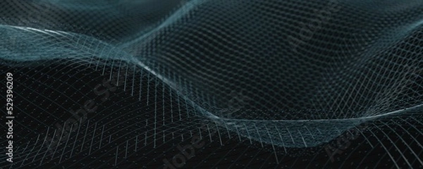 Fototapeta abstract wave particle background on 3d rendering