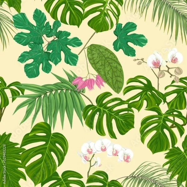 Obraz seamless pattern flower plants  tropical 