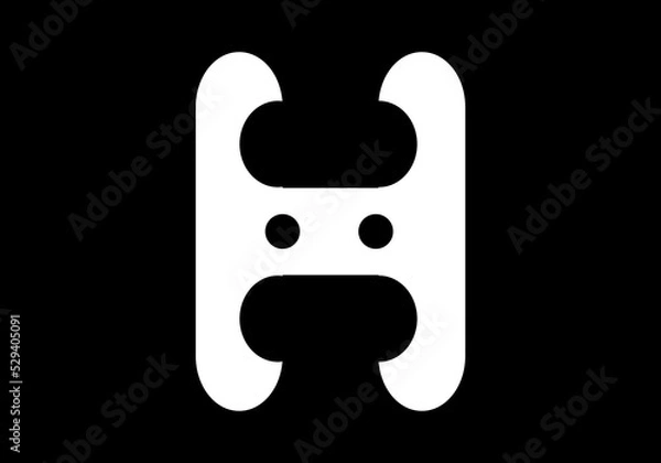 Obraz Capital letter initial sign symbol H logo
