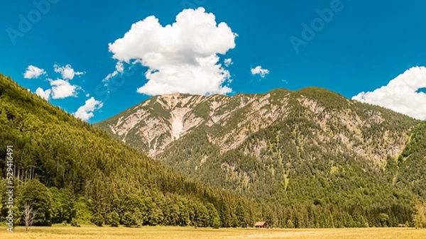 Fototapeta Beautiful alpine summer view at the famous Gramai Alm, Achensee, Tyrol, Austria