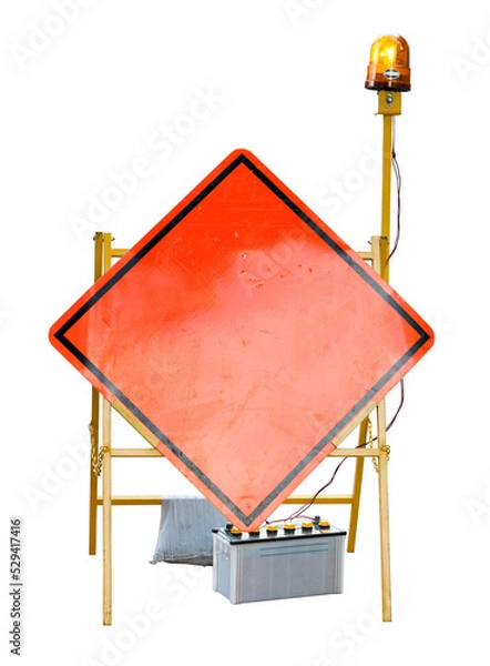 Obraz Caution road street sign