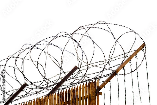 Obraz Fence with barbed wire