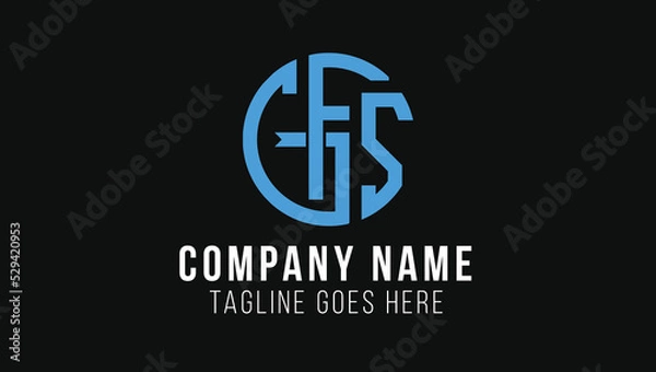 Fototapeta Letters GFS Creative Name Initials Monogram Lettermark Minimal Modern Logo Design Template