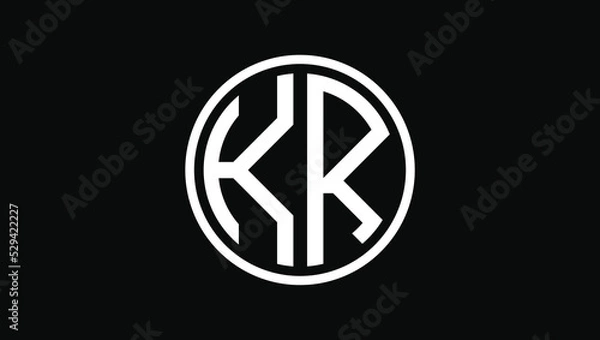 Fototapeta KR Name Initials Letter Mark Monogram Logo Design Template