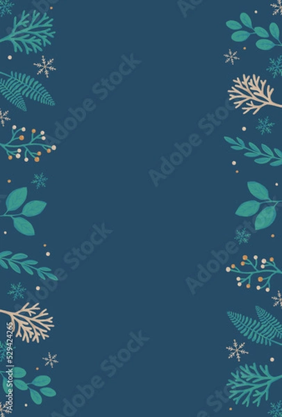 Obraz クリスマスの植物フレーム素材