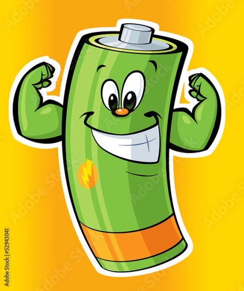 Fototapeta Szczęśliwy super mocny akumulator