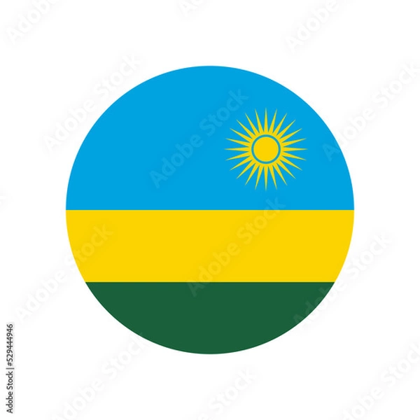 Obraz Rwanda vector flag circle on white background