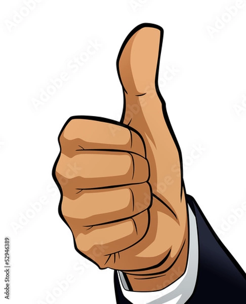 Fototapeta Man hand making a thumb up gesture