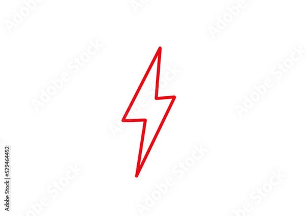 Fototapeta Red Thunder Outlined