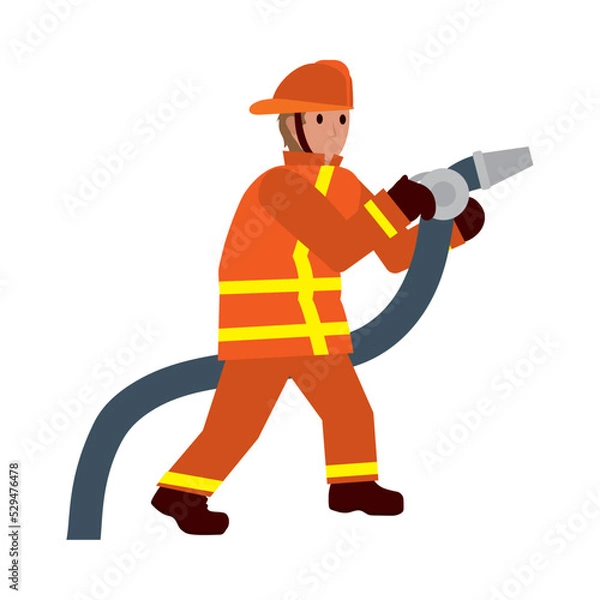 Fototapeta fireman with hose