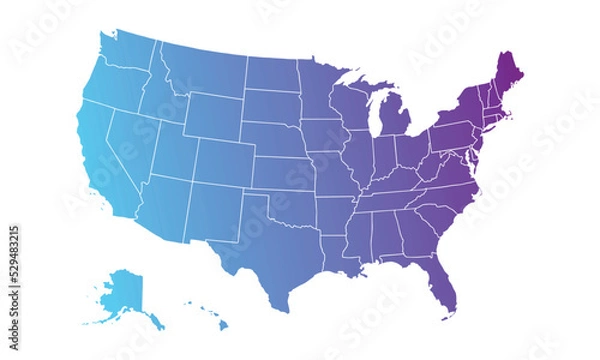 Fototapeta america background with color gradient