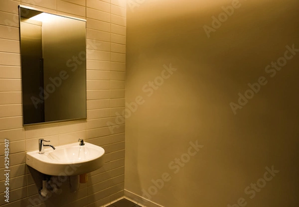 Fototapeta City Restroom Sink and Mirror