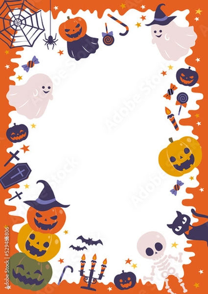 Obraz ハロウィン　カボチャとオバケの背景素材