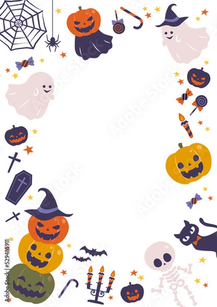 Obraz ハロウィン　カボチャとオバケの背景素材